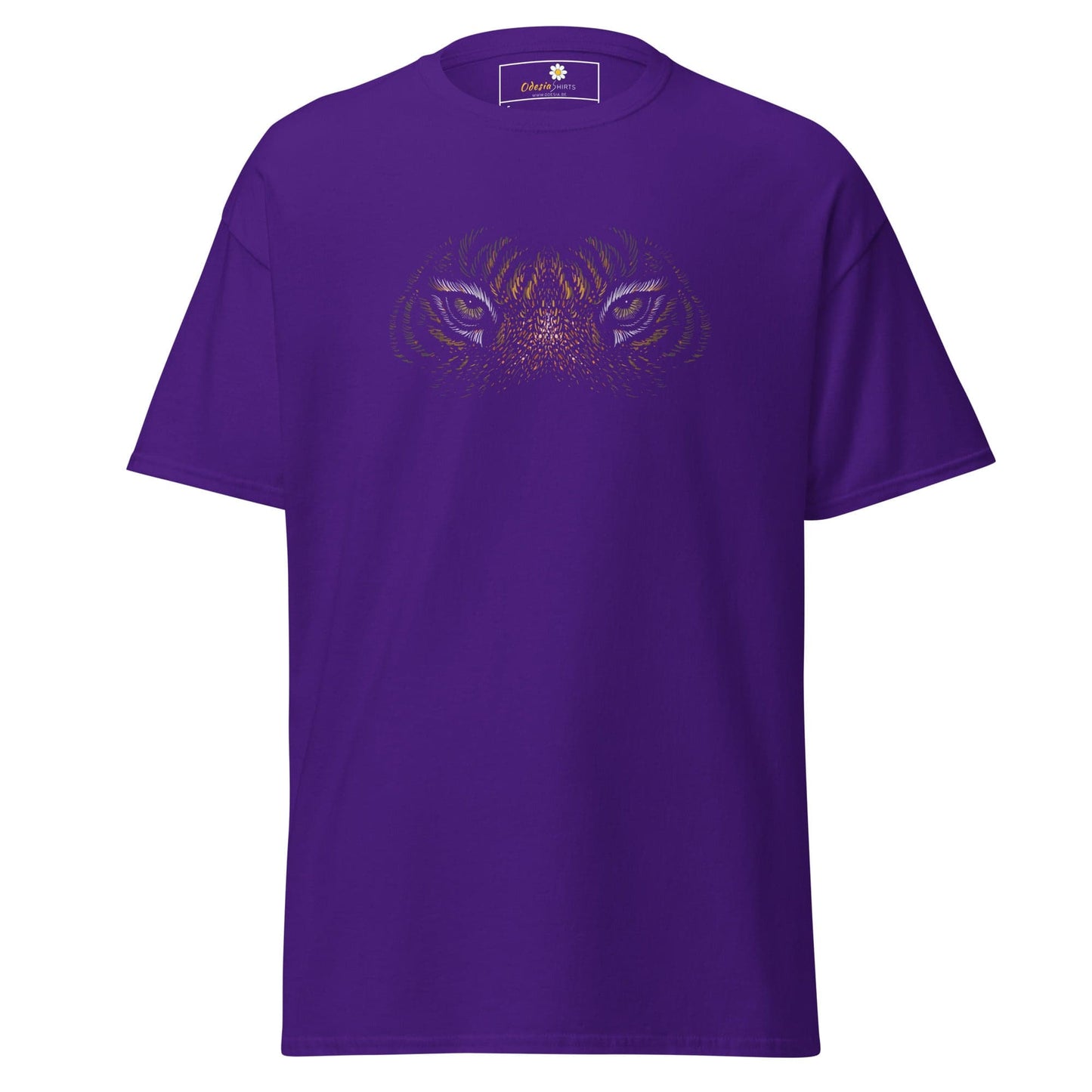 Men’s classic t-shirt - WILD LIFE TIGER EYES - REGULAR - Purple / S