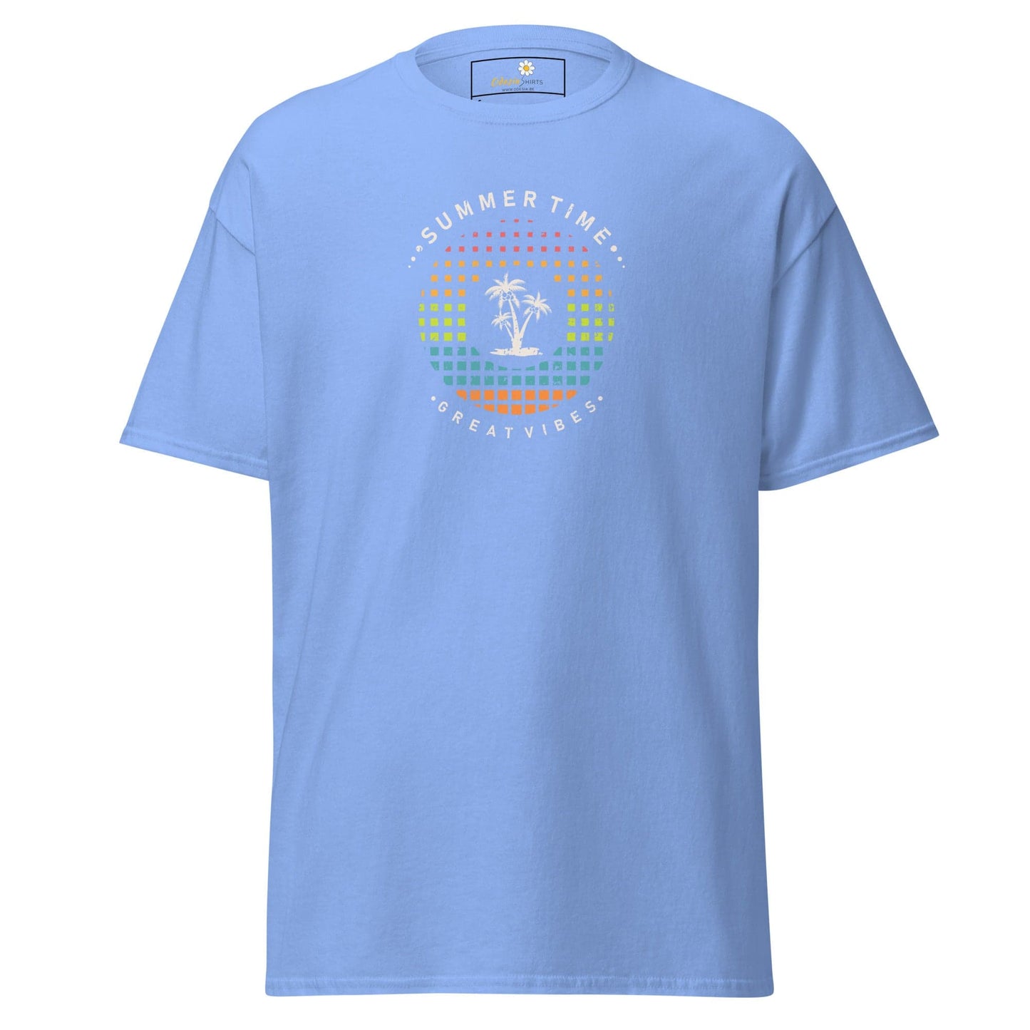 Unisex classic t-shirt - SUMMER GREAT VIBES - REGULAR - Carolina Blue / S