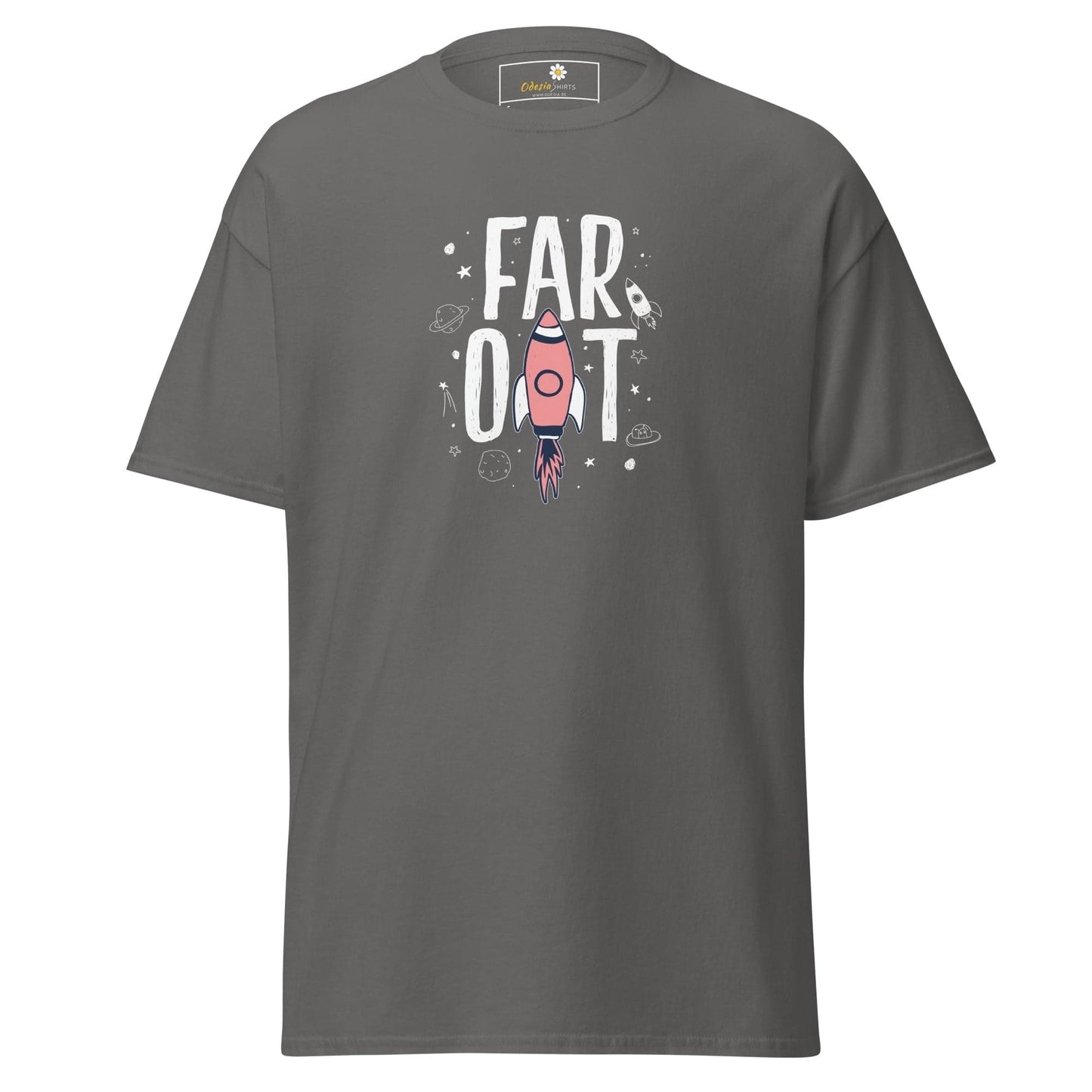 Unisex classic t-shirt - SPACE FAR OUT - REGULAR - Charcoal / S