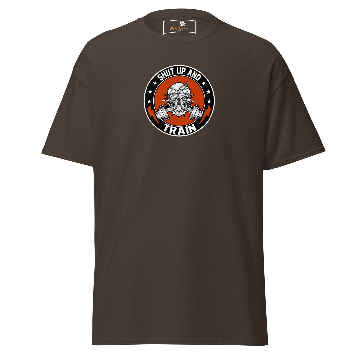 Unisex classic tee - SPORT SHUT UP AND TRAIN - REGULAR - Dark Chocolate / S