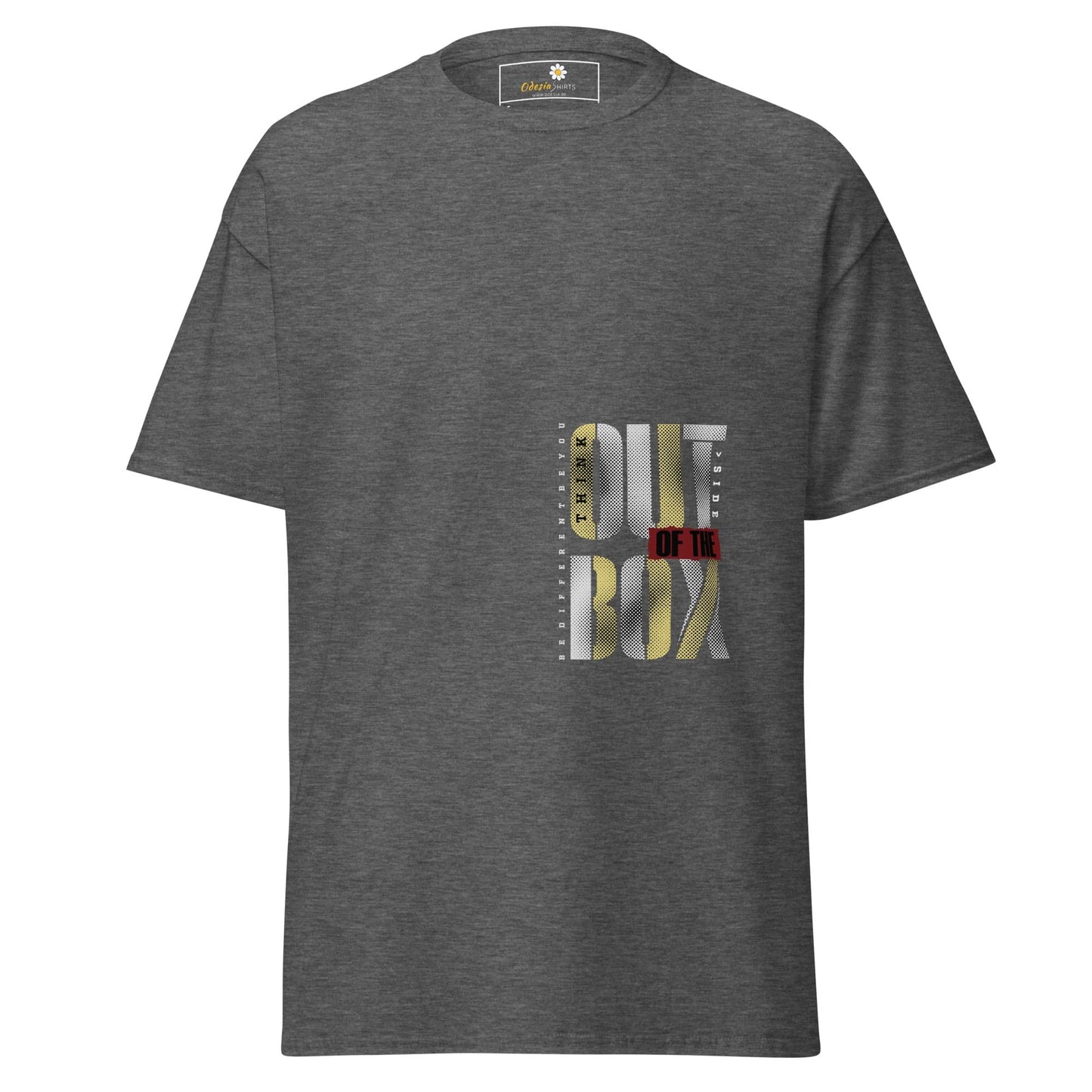 Unisex classic t-shirt - TEXT OUT OTHE BOX - REGULAR - Dark Heather / S