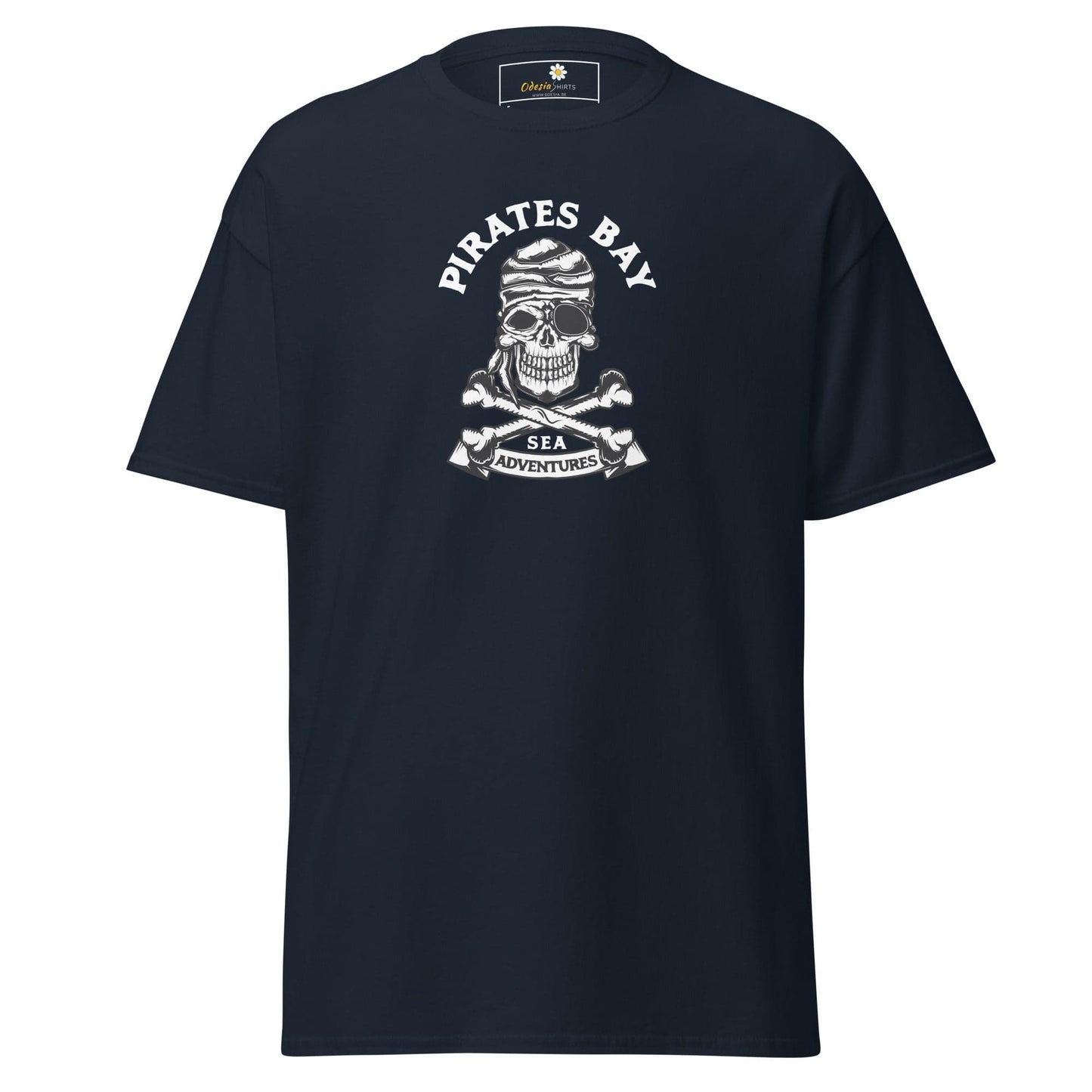 Unisex classic t-shirt - SKULL PIRATES BAY - REGULAR - Navy / S