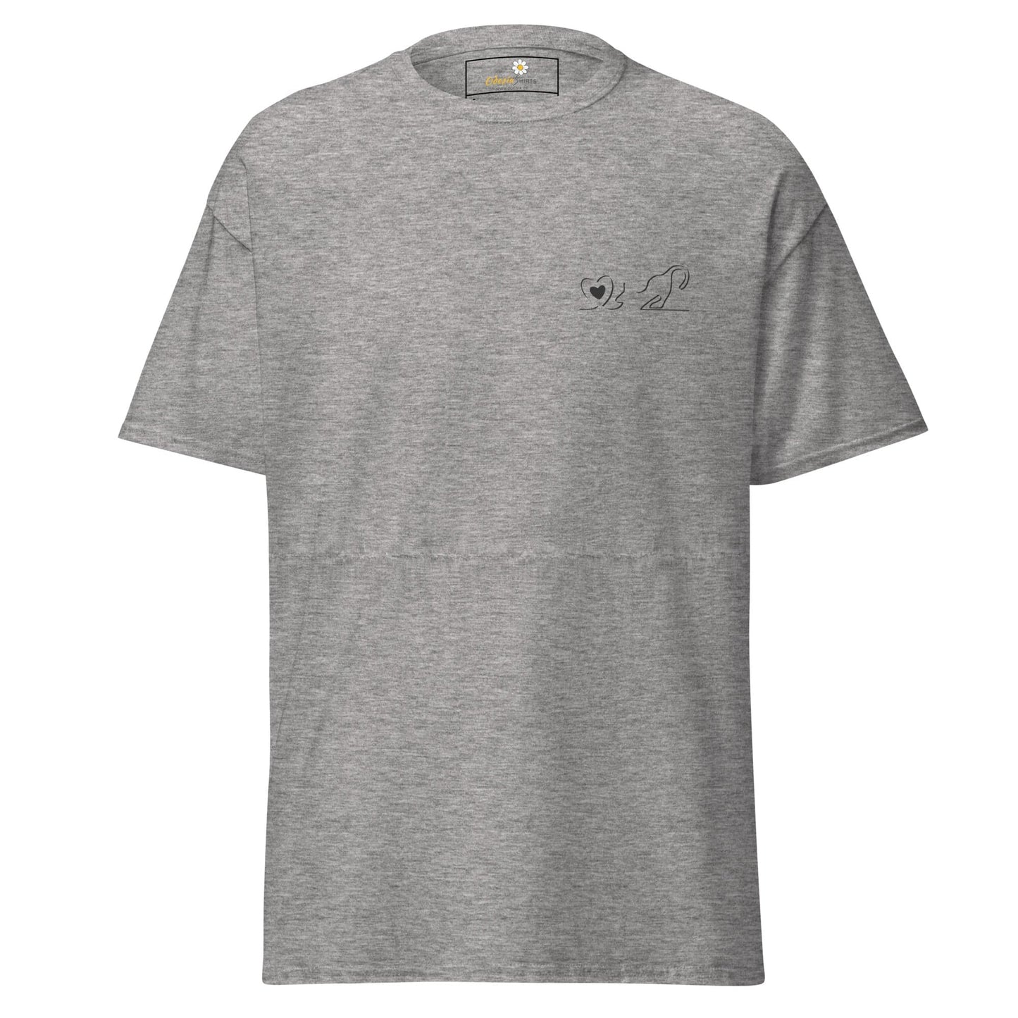 Unisex classic tee - ANIMALS LOVE CAT POCKET - REGULAR - Sport Grey / S