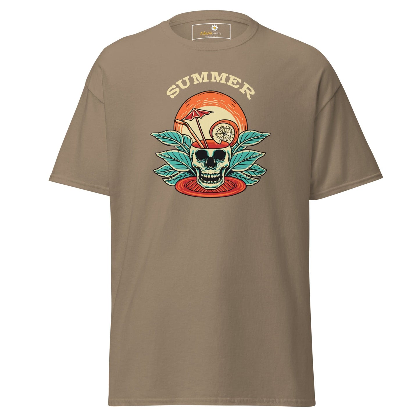 Unisex classic t-shirt - SKULL SUMMER DRINK - REGULAR - Brown Savana / S