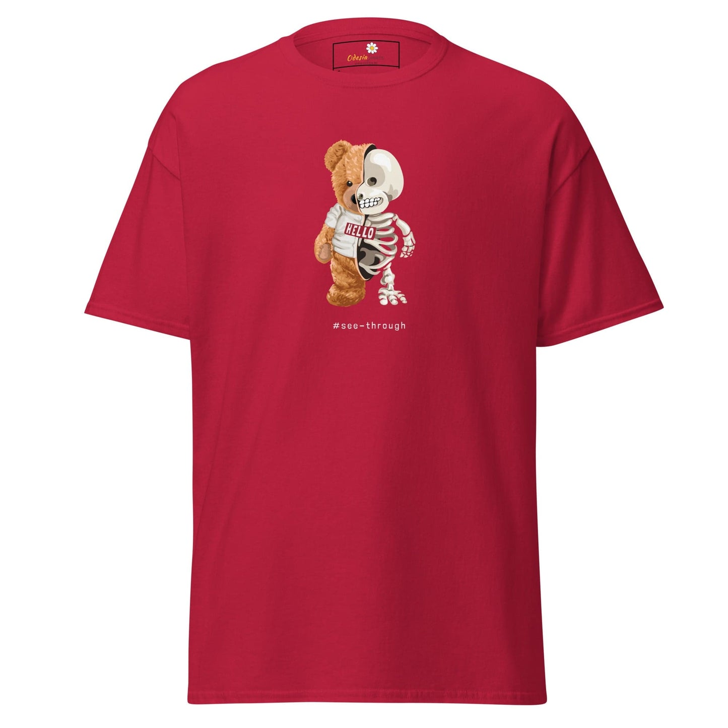 Unisex classic t-shirt - FUN BEAR SKULL - REGULAR - Cardinal / S