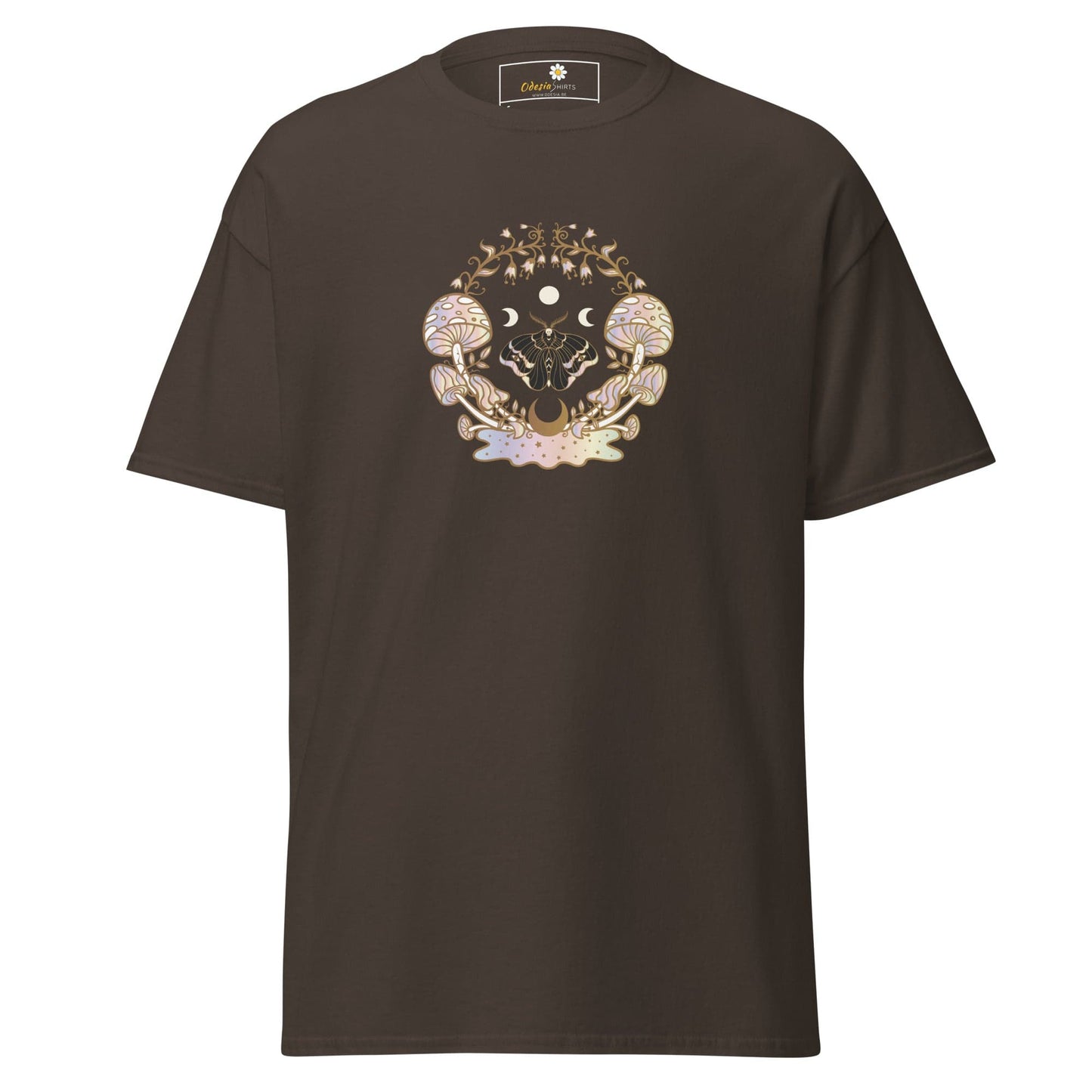 Unisex classic t-shirt - MYSTIC MAGIC MUSHROOMS - REGULAR - Dark Chocolate / S