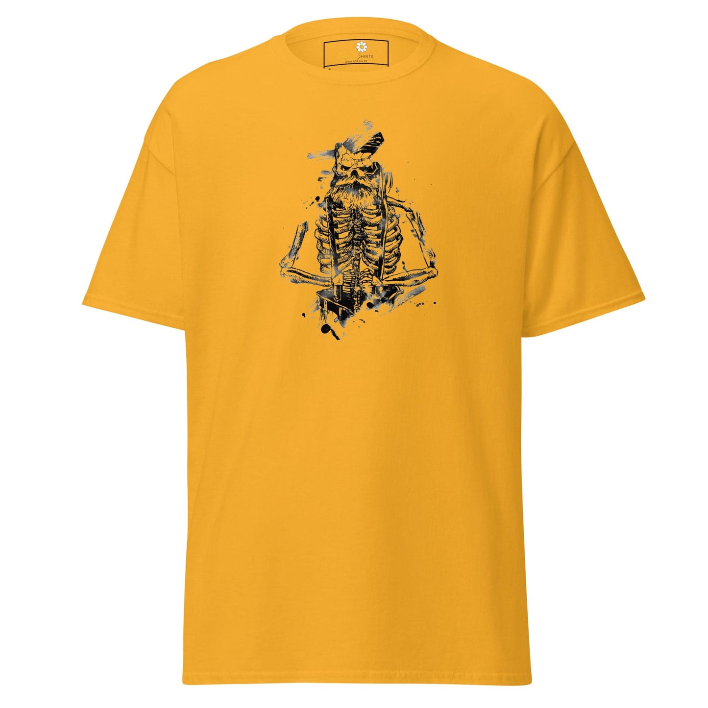 Unisex classic t-shirt - SKULL OLD GUY - REGULAR - Gold / S