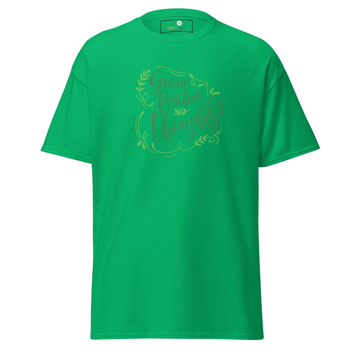 Unisex classic t-shirt - TEXT POSITIVE GROW THOUGHTS - REGULAR - Irish Green / S
