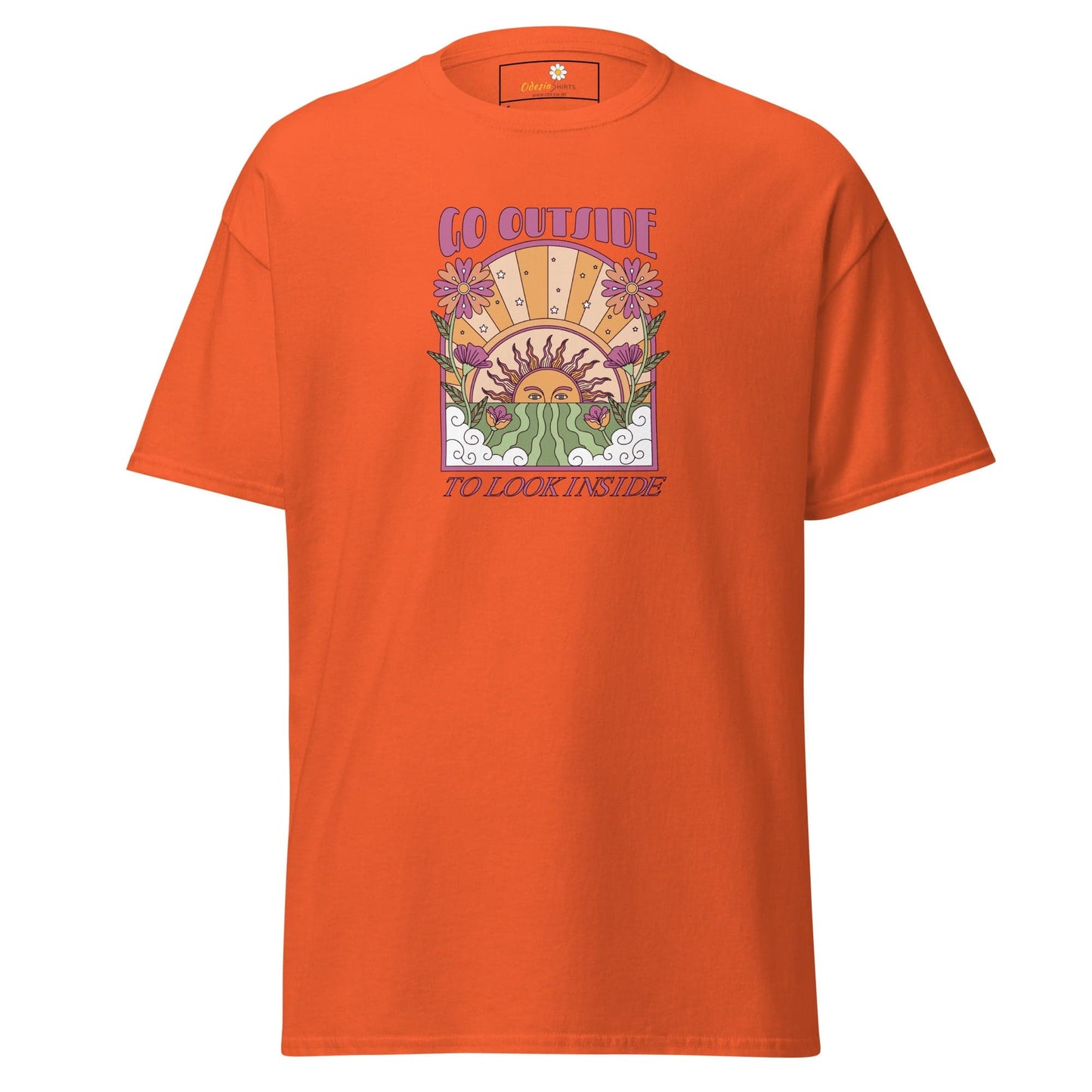 Unisex classic t-shirt - POSITIVE GO OUTSIDE LOOK INSIDE - REGULAR - Orange / S