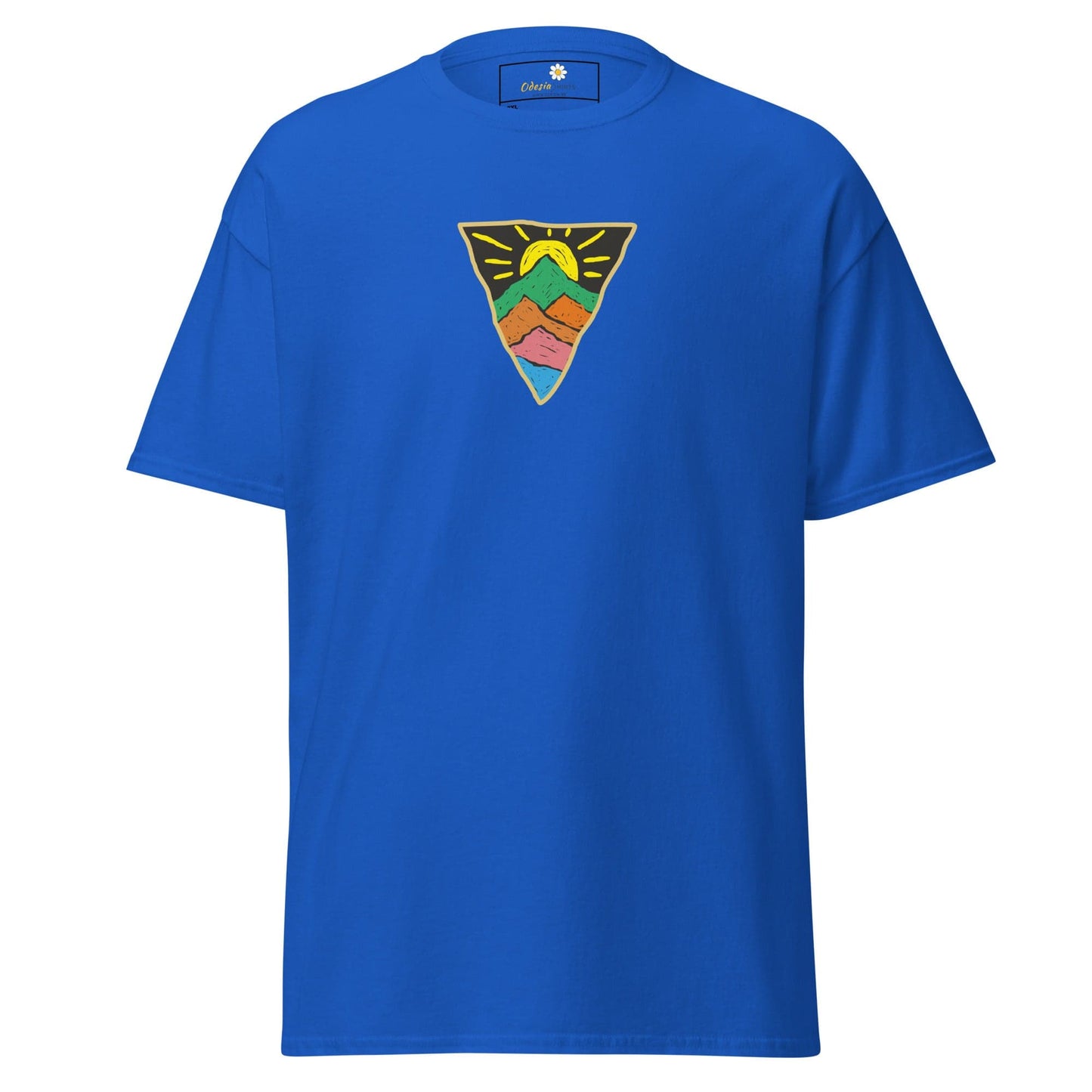 Blue T-Shirt with Mountain Design for Men and Women in 2XL to 5XL sizes