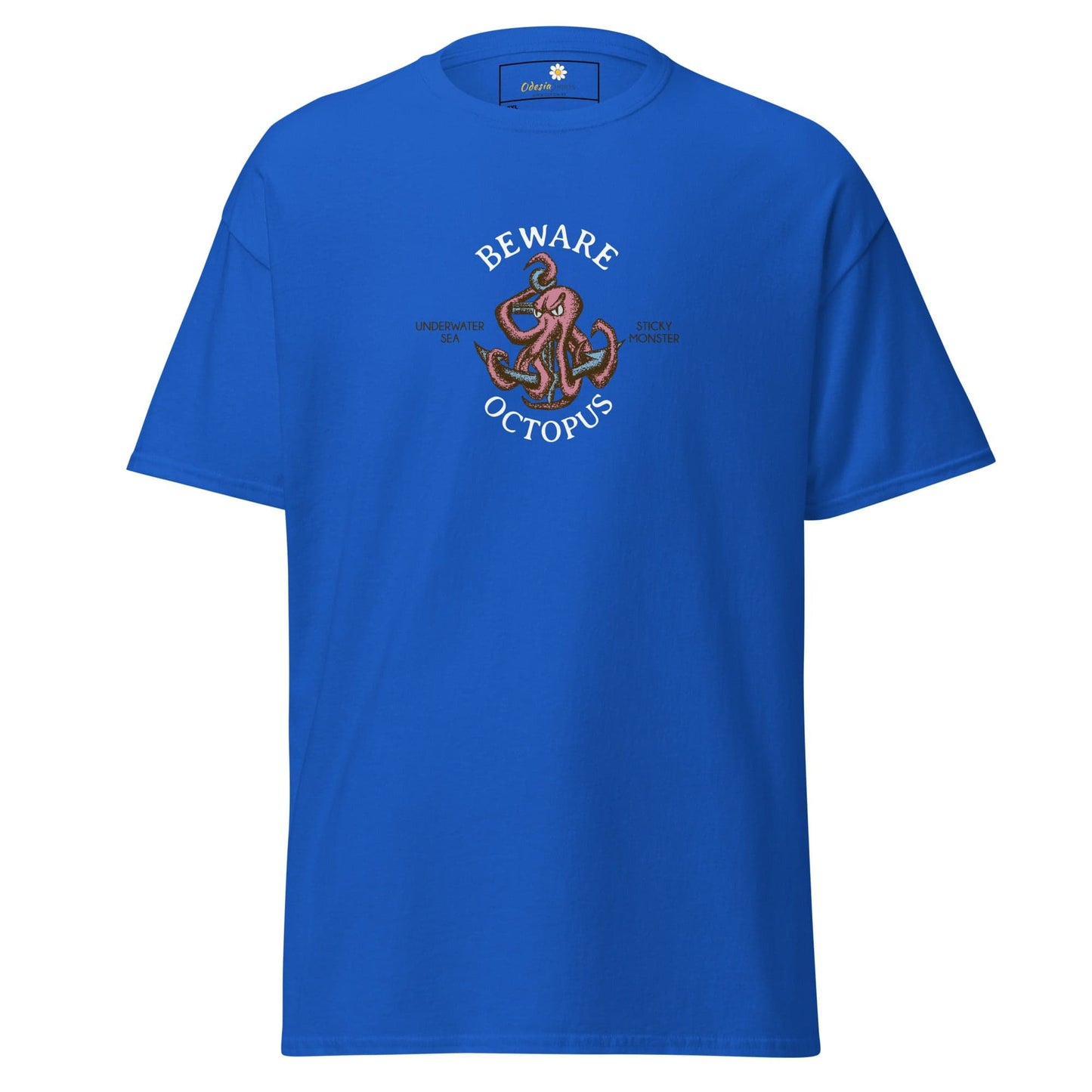 Blue T-shirt with octopus graphic from T-SHIRT DESIGN TEE Men Women 2XL-5XL