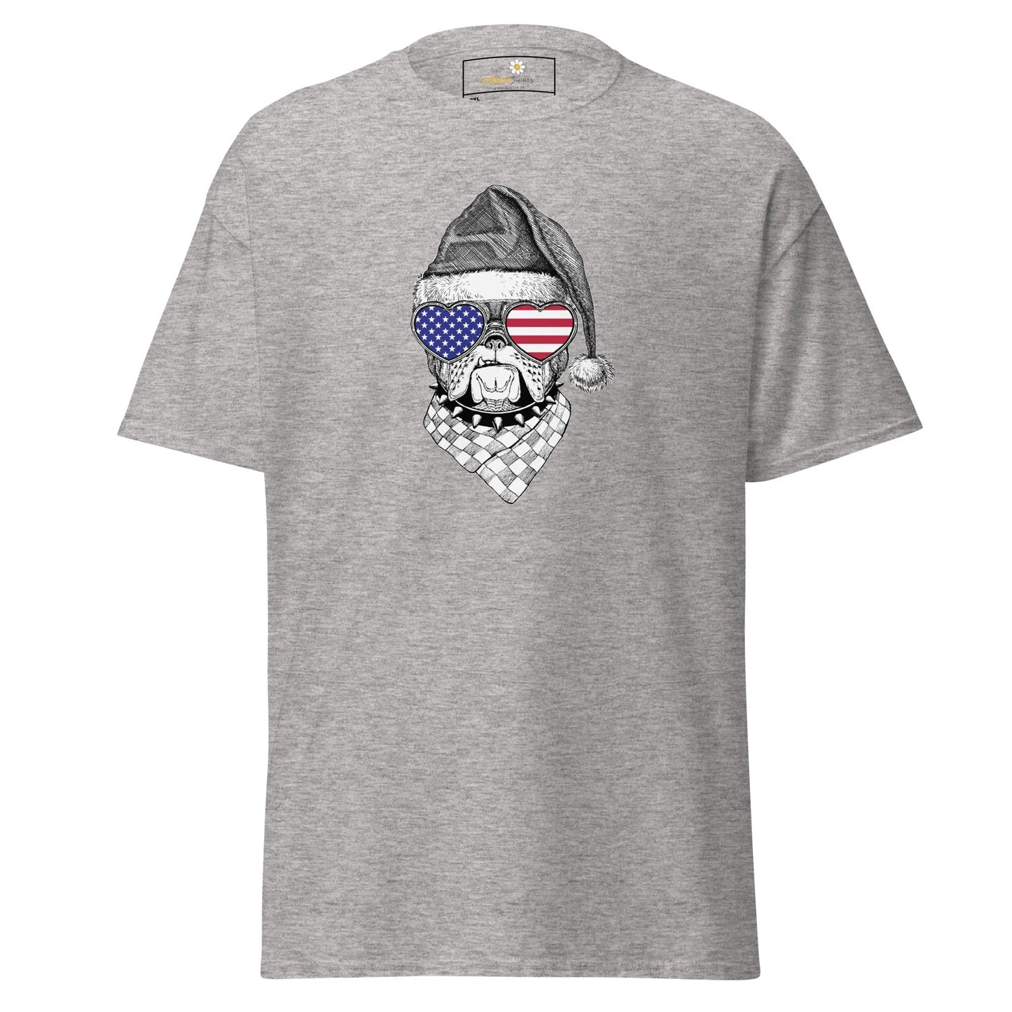 Gray T-shirt with dog graphic for men and women in 2XL to 5XL sizes